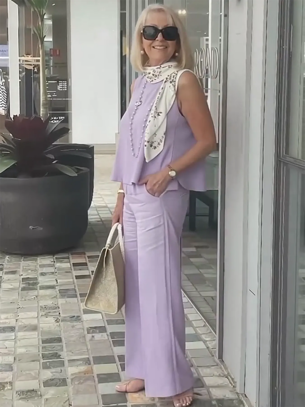 Sleeveless Solid Cotton and Linen Set for Breathable and Comfortable Holiday Two-Piece Set