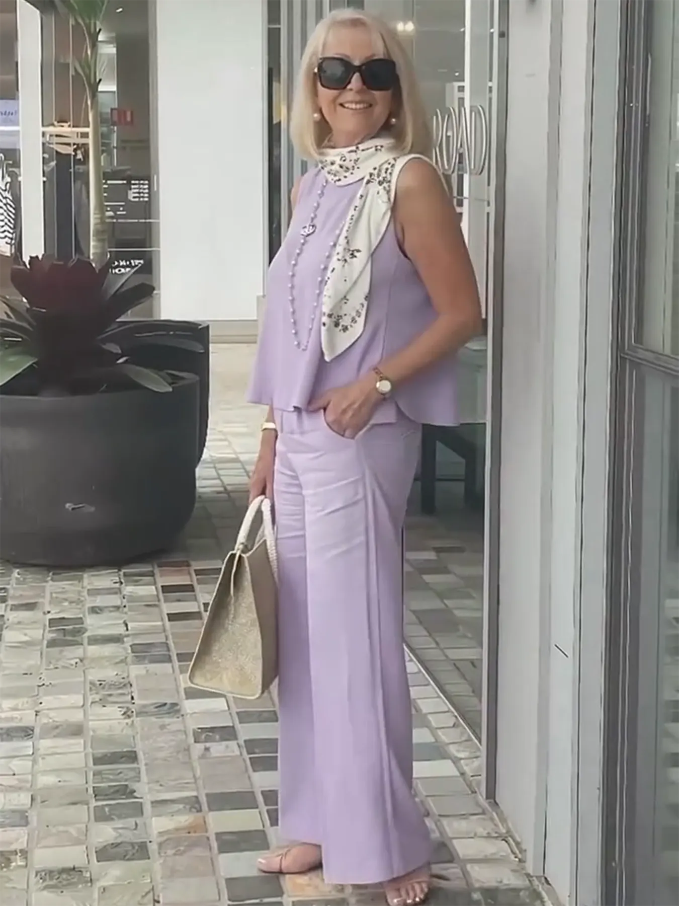 Sleeveless Solid Cotton and Linen Set for Breathable and Comfortable Holiday Two-Piece Set