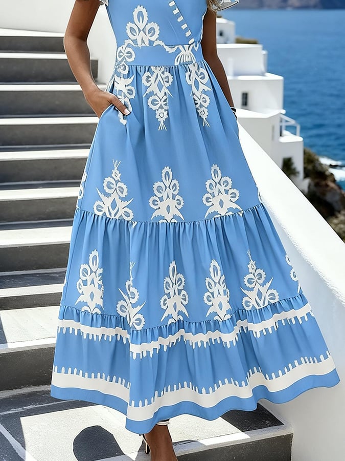 Women'S Vacation Bohemian Print Dress