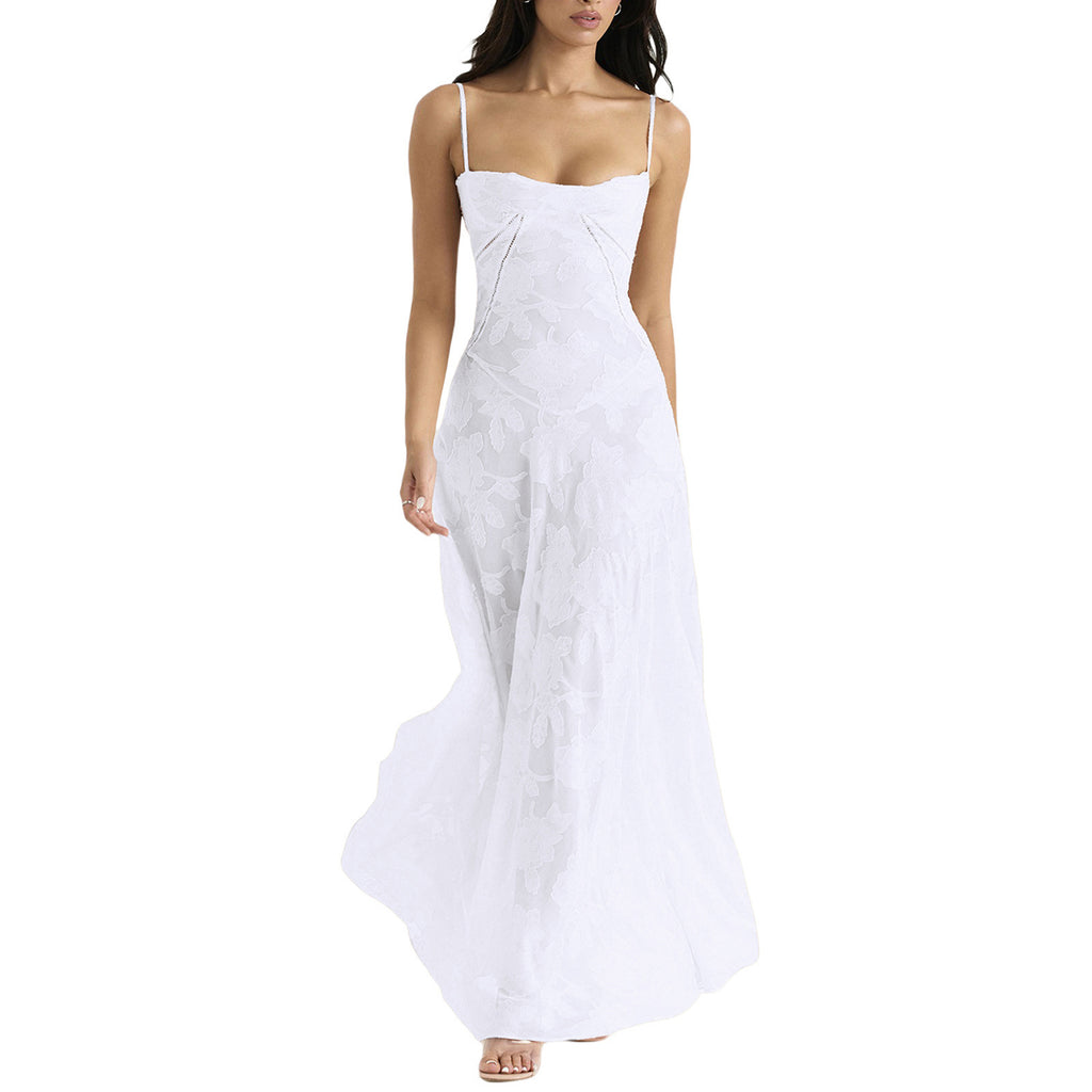Women's Fashion Tube Top Word Collar Evening Dress