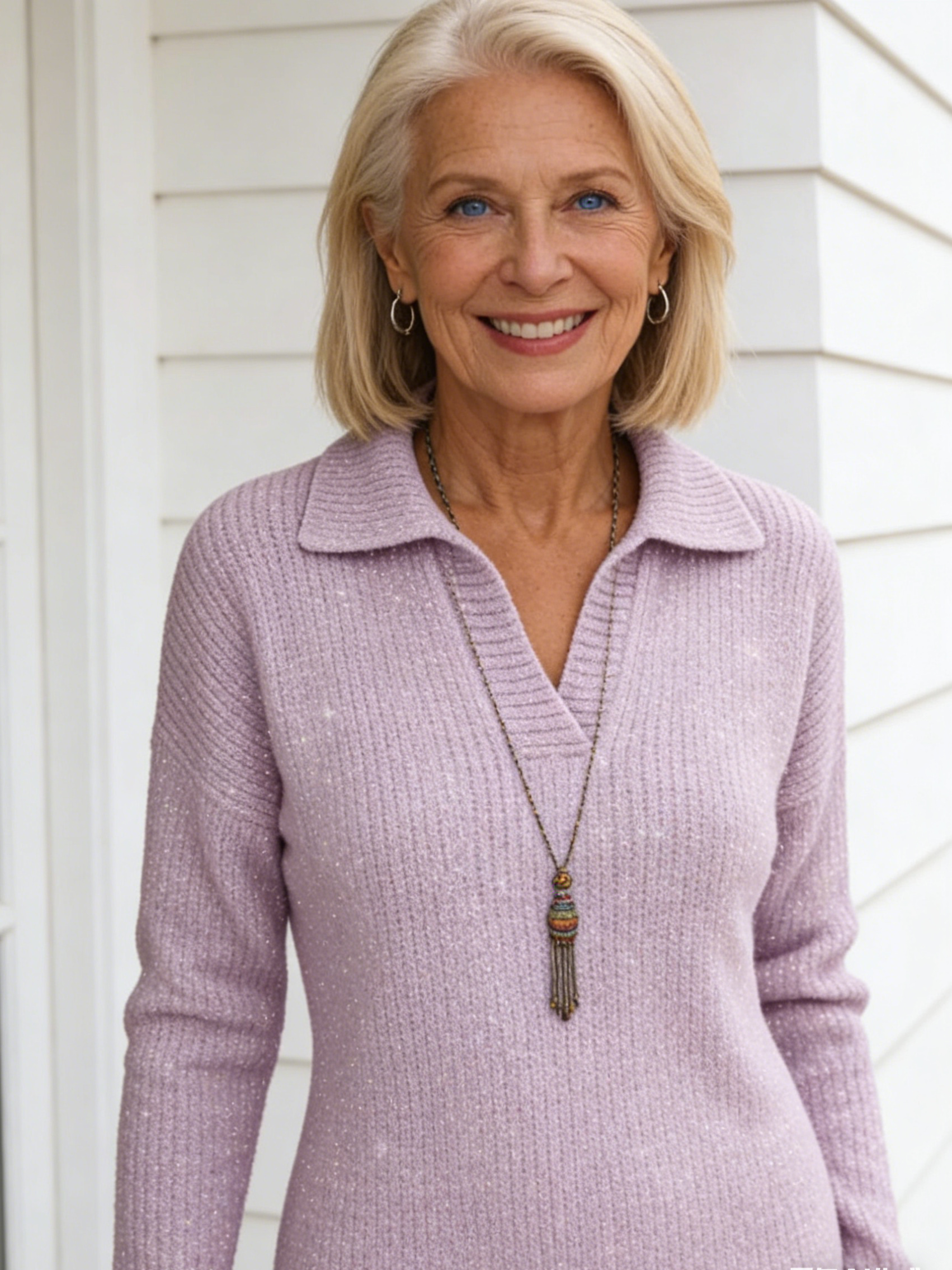 Solid Color Long-sleeved Top Shiny