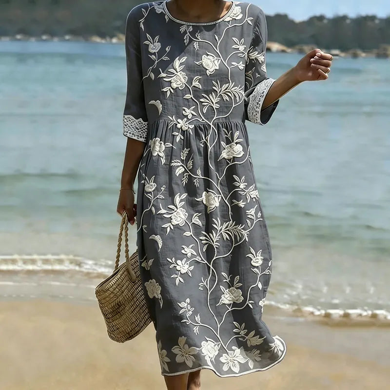 Women's Vintage Bohemian Floral Dress