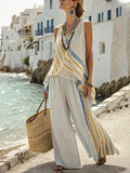 Women'S Loose Striped Pants Suit