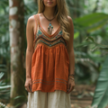 Simple V-neck Sleeveless Camisole, Comfortable And Breathable Lapel Linen Top