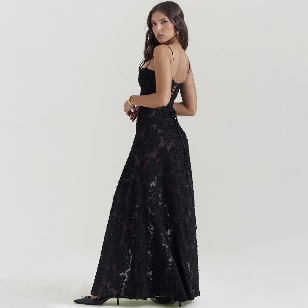 Women's Fashion Tube Top Word Collar Evening Dress