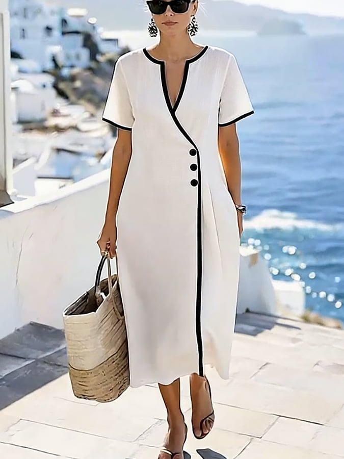 Women'S Casual Solid Color  Dress
