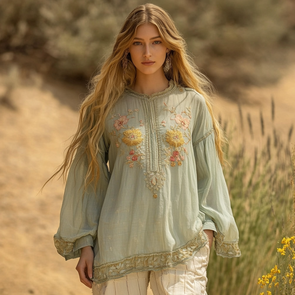 Vintage Tribal Floral Blend Women's Shirt