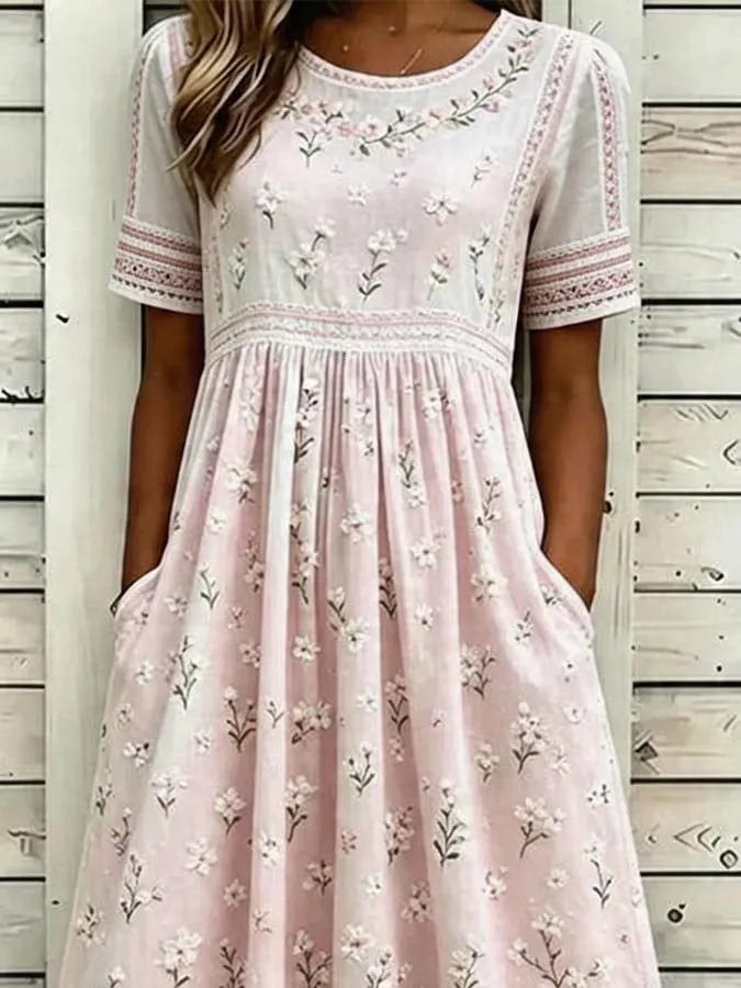 Women's floral short sleeved dress