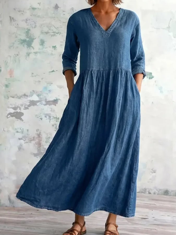 Women'S Casual Solid Color  Dress