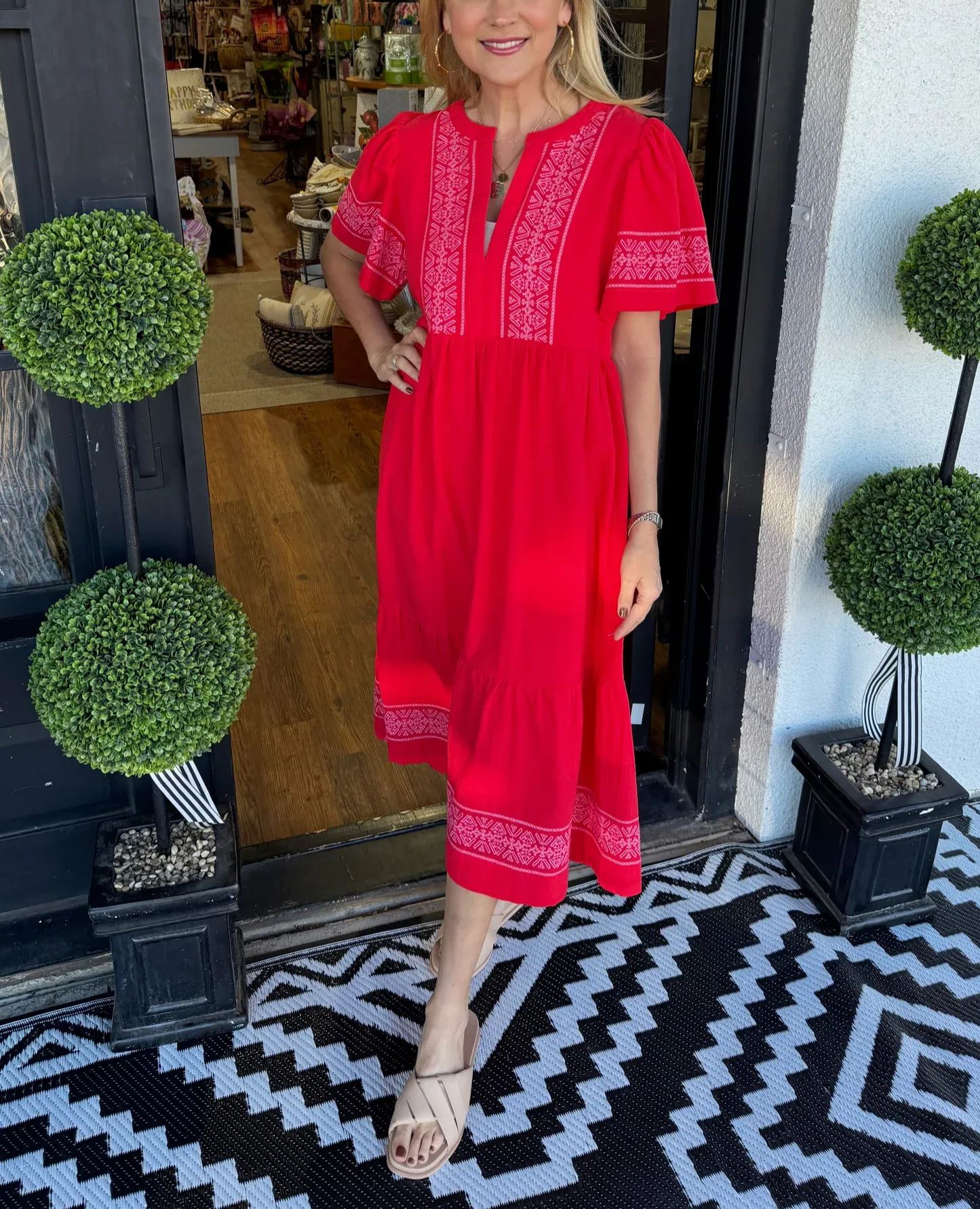 Women's V-Neck Boho Maxi Dress