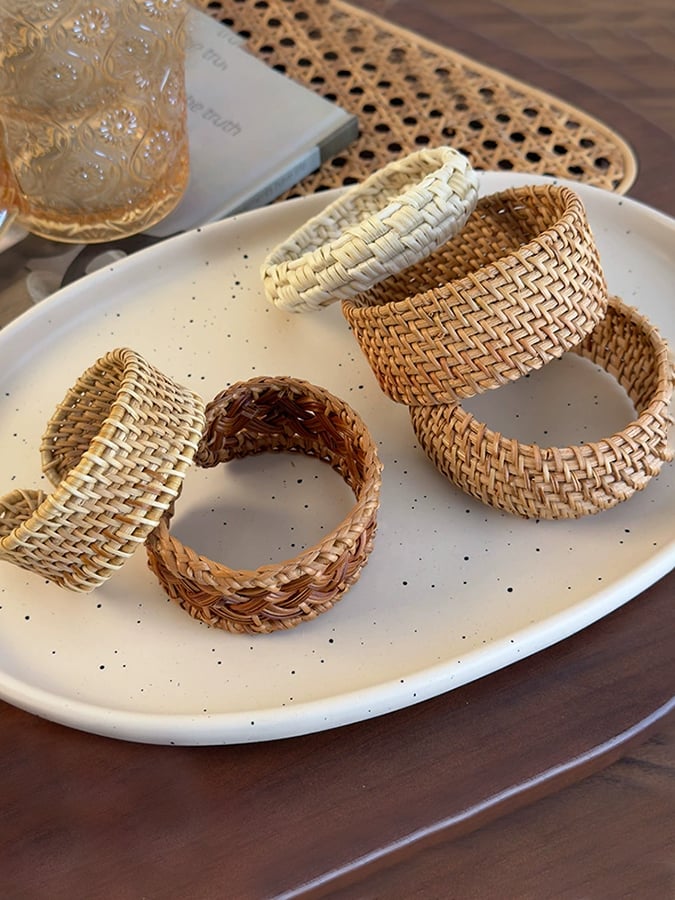 Women'S Retro Ethnic Style Braided Rattan Bracelet Bracelet