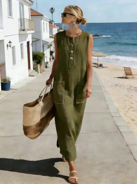 Women's Round Neck Sleeveless Dress