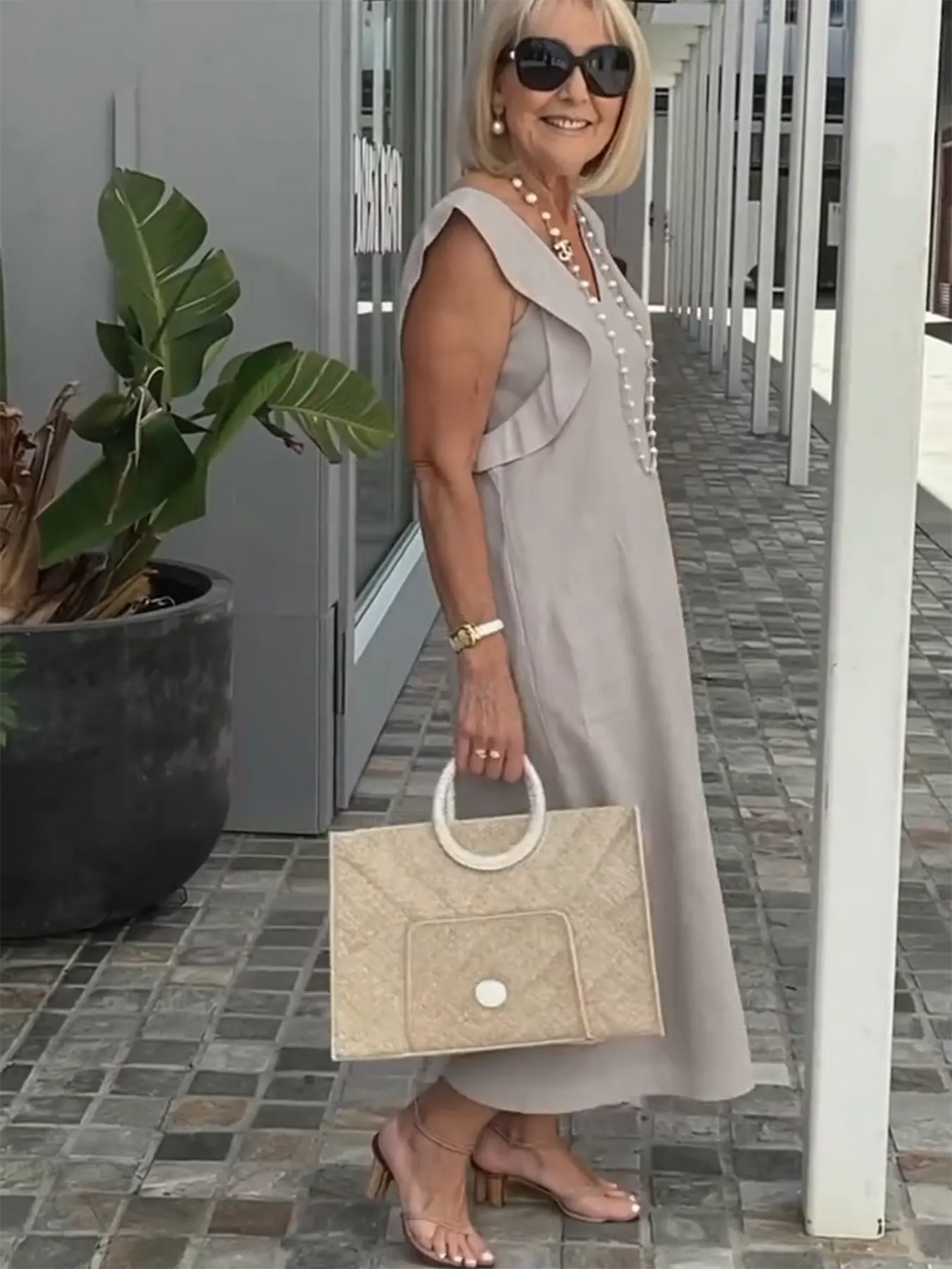 Casual Dress with Ruffle Sleeves,Back Adjustment Rope,Deep Pockets,Pure White Formal Dress, Evening Dress