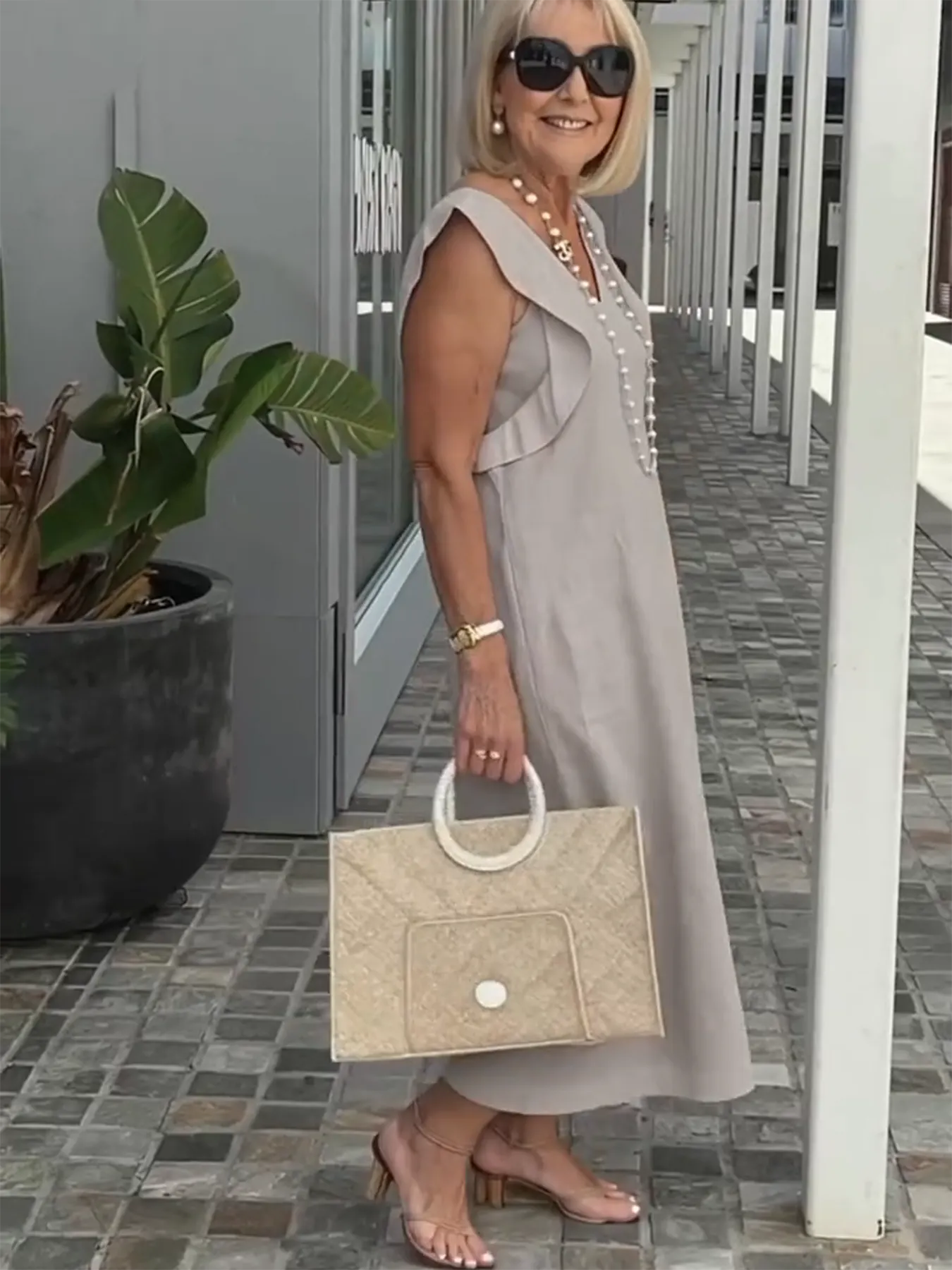 Casual Dress with Ruffle Sleeves,Back Adjustment Rope,Deep Pockets,Pure White Formal Dress, Evening Dress