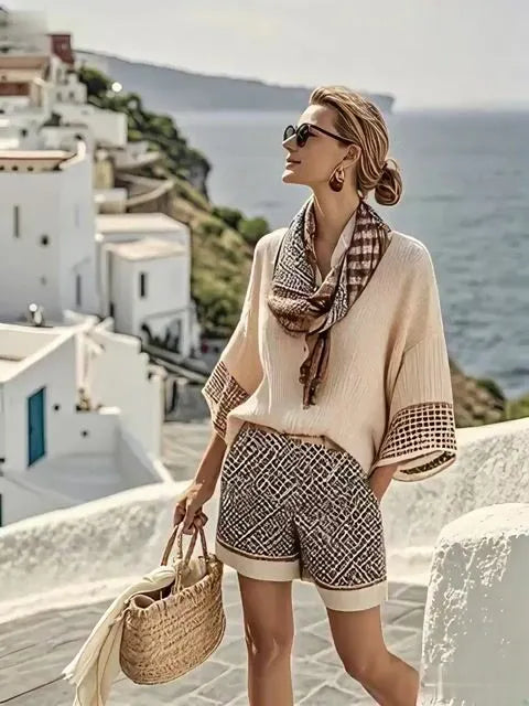 Women'S Casual Resort Printed Pants Set