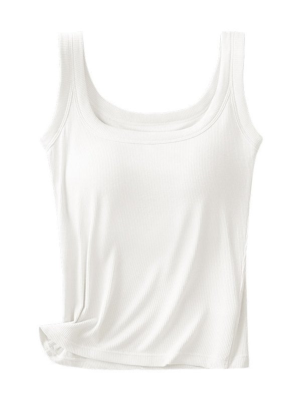 Vest Casual Crew Neck Plain Tank Top