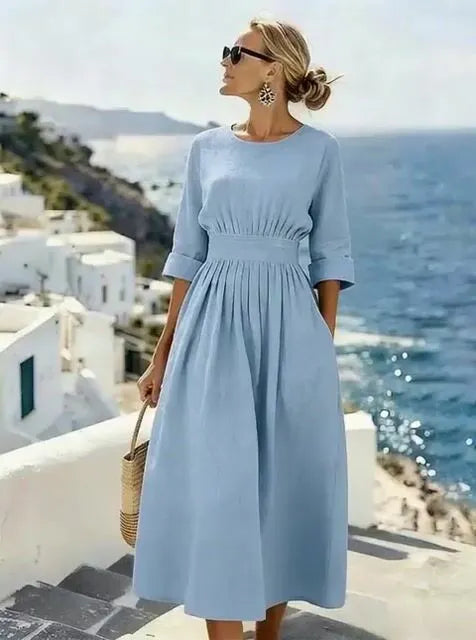 Women'S Casual Solid Color  Dress
