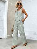 Two-piece Vacation Sleeveless Double Vest Pants Set Outdoor Clothing