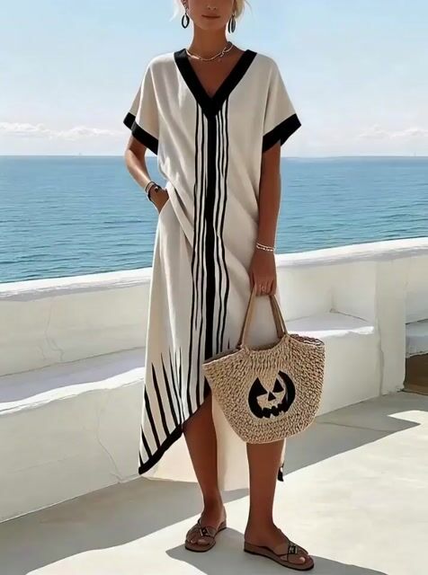 Women's Summer Style Striped Short-Sleeved Dress