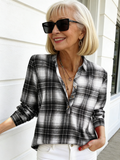 Collar Plaid Shirt Fashion Casual Shirt Button Up