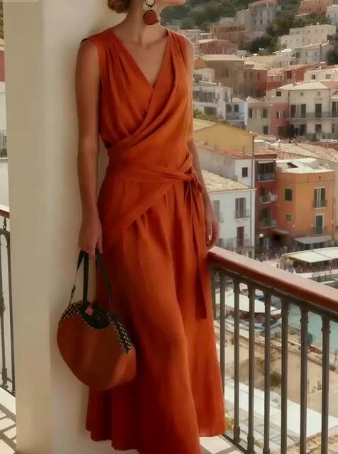 Women's Sleeveless Cross Pleated Dress