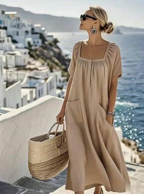 Women'S Casual Solid Color Dress