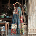Wildflower Patchwork Print Linen Jumpsuit