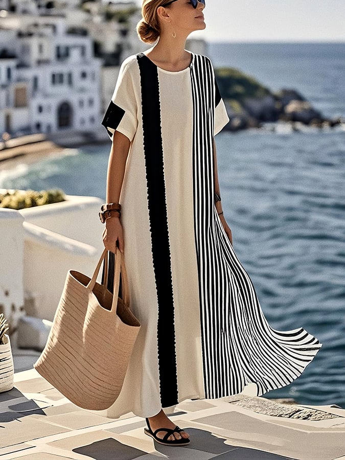 Ladies Loose Striped Dress