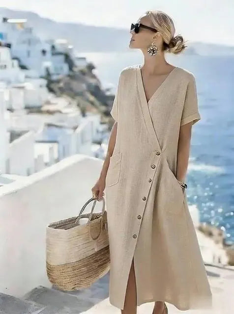 Women'S Casual Solid Color  Dress