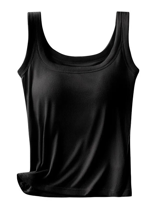 Vest Casual Crew Neck Plain Tank Top