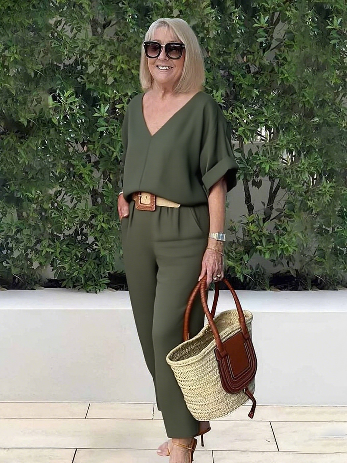 Cotton and Linen Two-piece Button Style Casual and Soft