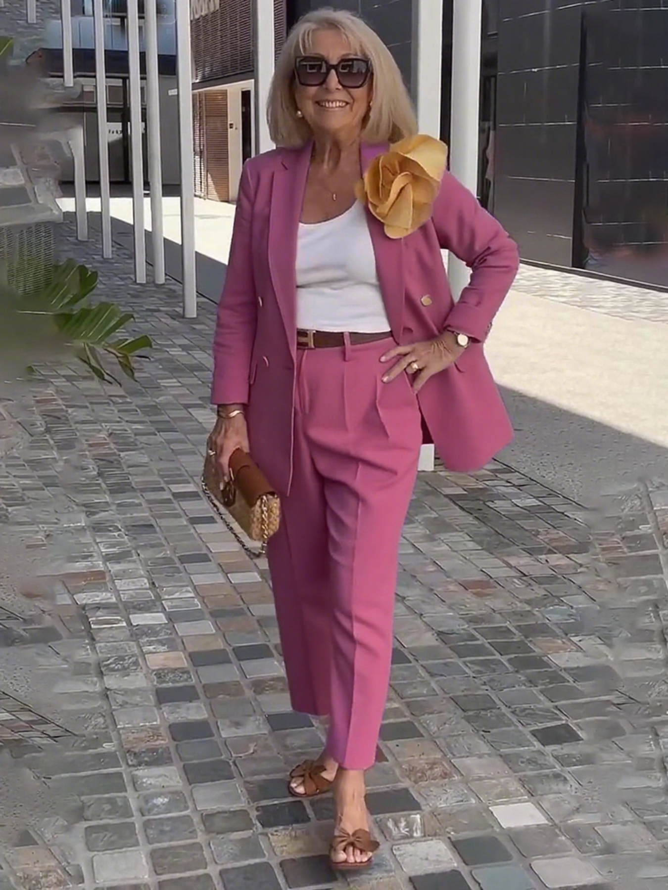 2Pcs Elegant Suit Pants Two-Piece Suit Jacket