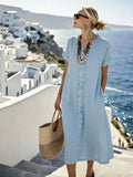Women'S Casual Solid Color Ruffle Dress