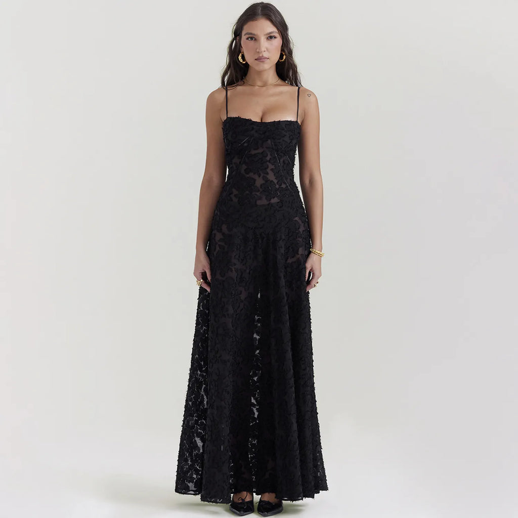 Women's Fashion Tube Top Word Collar Evening Dress