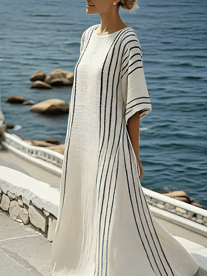 Women'S Contrast Striped Dress