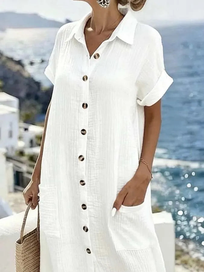 Women'S Casual Solid Color  Dress