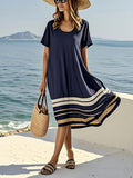 Women'S Loose Striped Print Dress