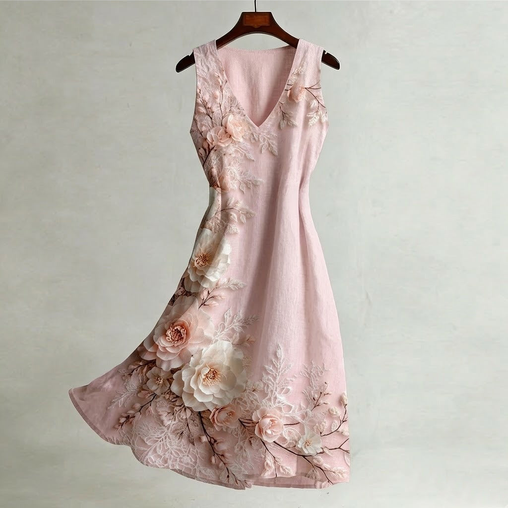 Women's Retro Bohemian Floral Pattern Casual Sleeveless Dress