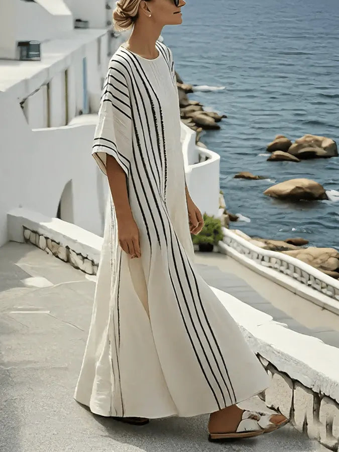 Women'S Contrast Striped Dress