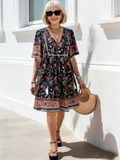 Casual Vacation Print Short-sleeved Dress