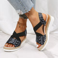 Flat-bottomed wedge heel fish mouth casual women's sandals