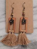 Women's Vintage Square Tassel Long Earrings