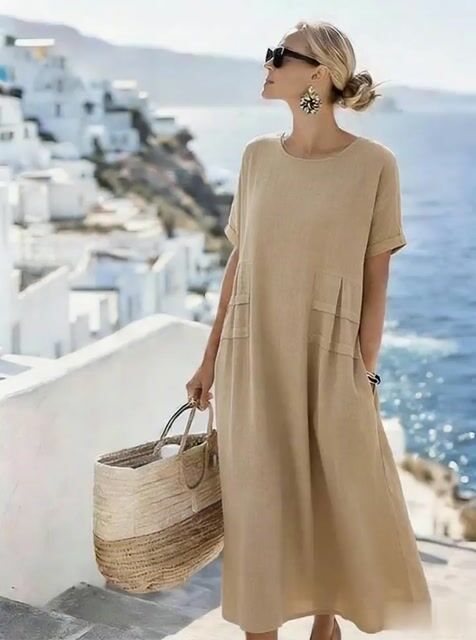 Women'S Casual Solid Color  Dress