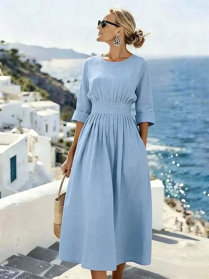 Women'S Casual Solid Color  Dress