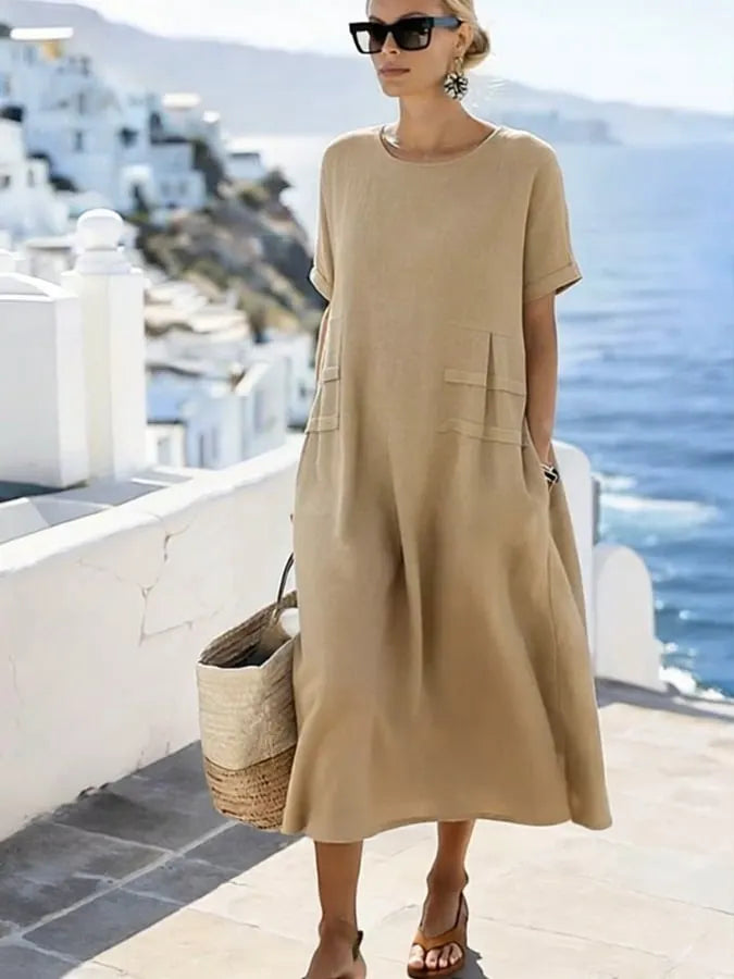 Women'S Casual Solid Color  Dress