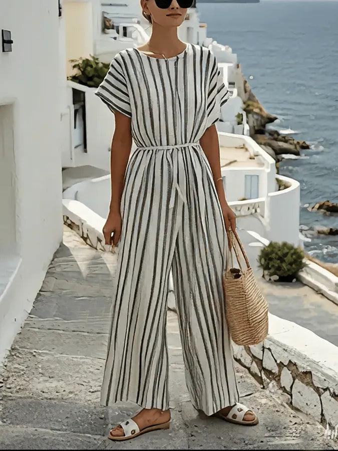 Women'S Contrast Stripe Jumpsuit