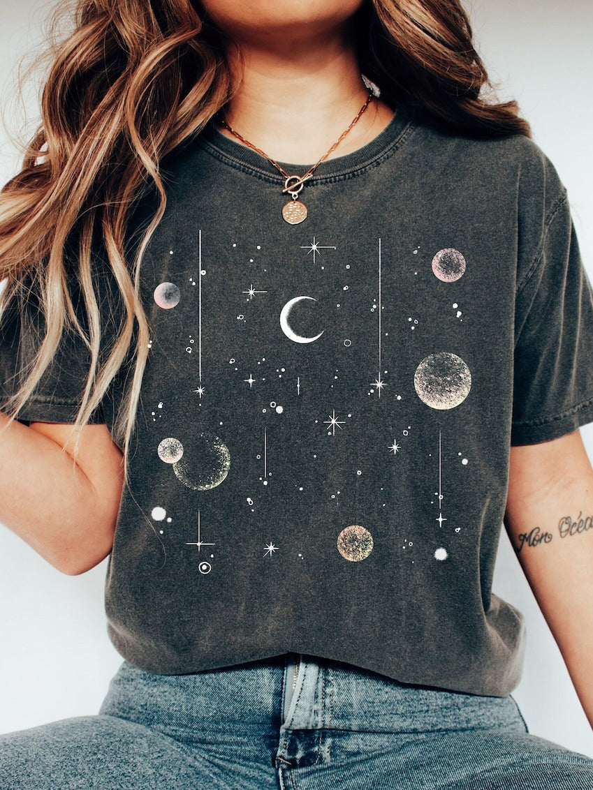Vintage Celestial Moon T Shirts
