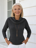 Casual Loose Fashion Solid Color Waffle Long Sleeve Pullover