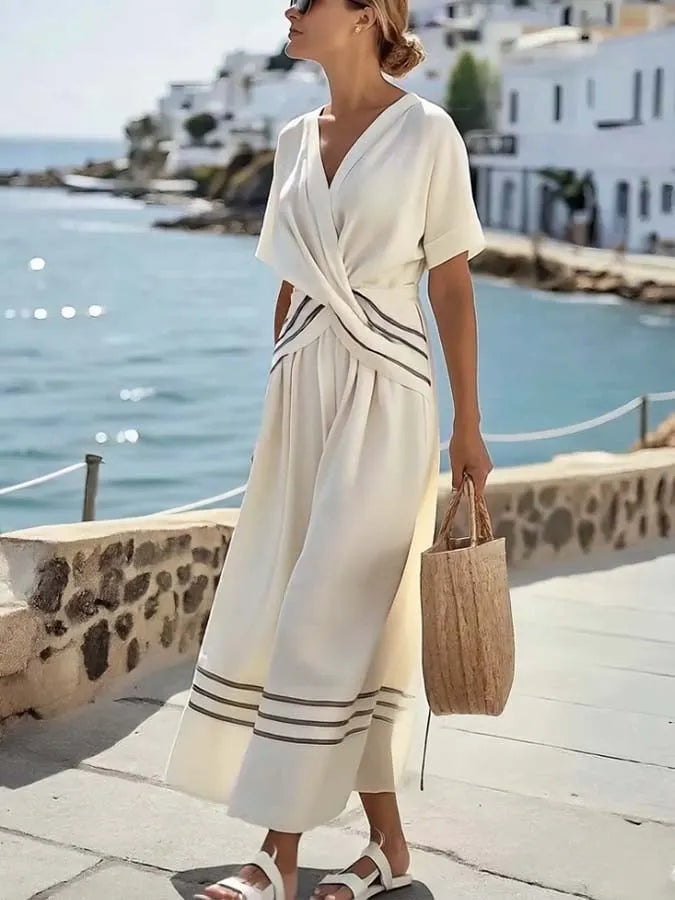 Women'S Loose Striped Print Dress