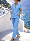Women'S Casual Loose Solid Color Pants Suit